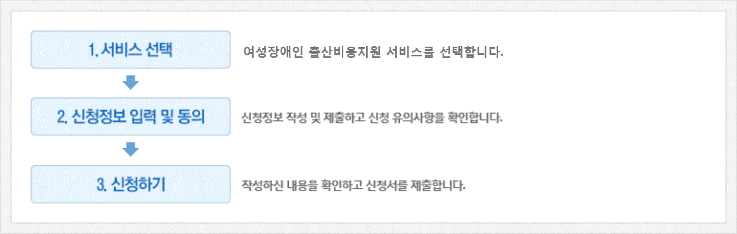 여성장애인 출산비용지원 신청 프로세스